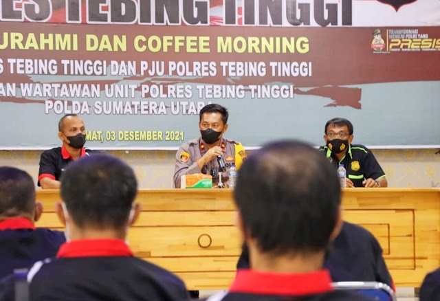 Jalin Kemitraan, Polres Tebing Tinggi Coffee Morning Bersama Wartawan Unit