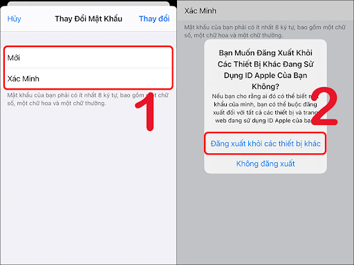 Thay đổi mật khẩu iCloud