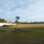 Belmont Lagoon Car Park with locked gate and sign (390071)