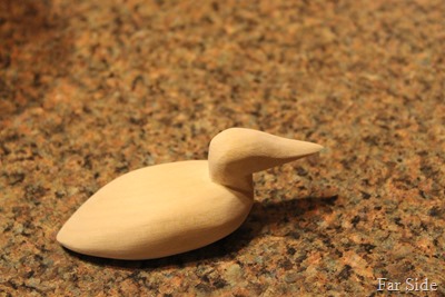 Carved and sanded loon