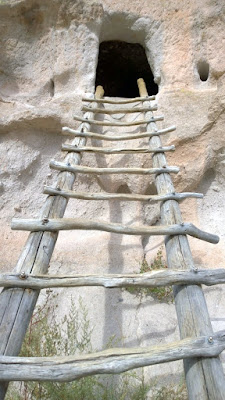 These cave rooms in the Bandelier National Monument, classified as cavates, were dug out of the cliff wall.