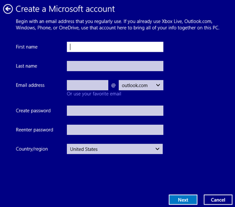 Windows 8.1, PC-instellingen, upgrade, gebruikersaccount, lokaal, Microsoft