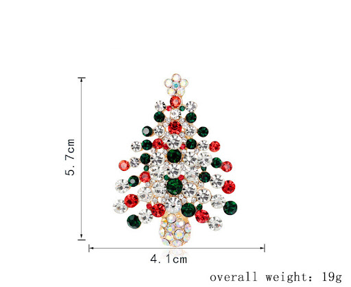 Title 1, Womens Fashion Fully Jeweled Christmas Tree Br...