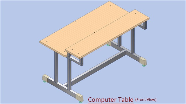 Computer Table (Front View)