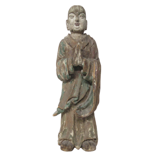 Antique Buddhist Monk Carved Statue