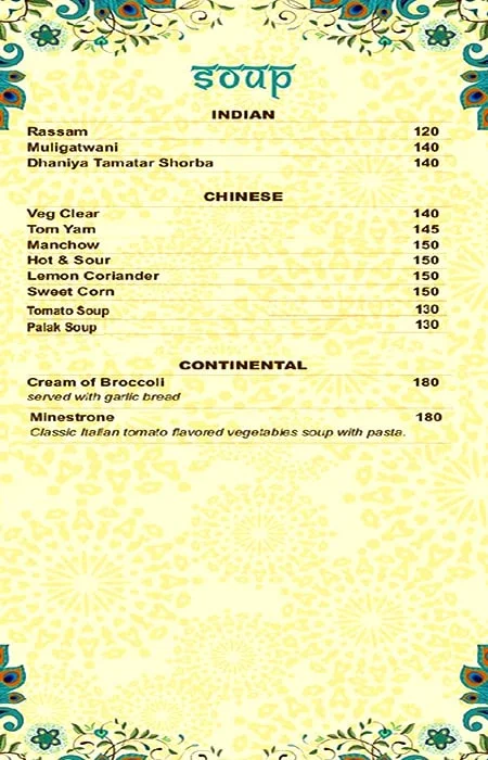 Hare Krishna Restaurant menu 