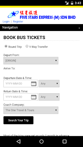 Five Stars Bus Ticket