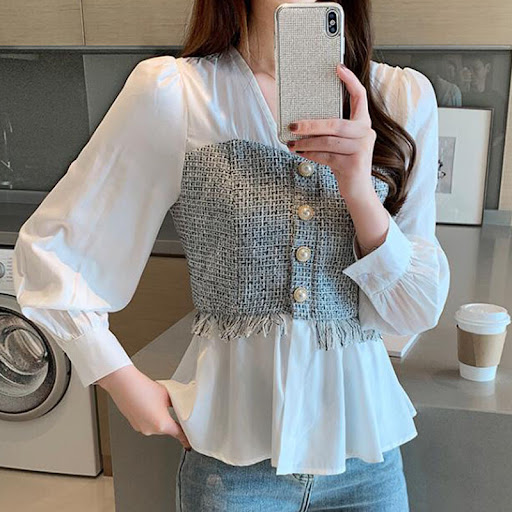Title 2, Temperament Little Fairy V-neck Waist Long Slee...