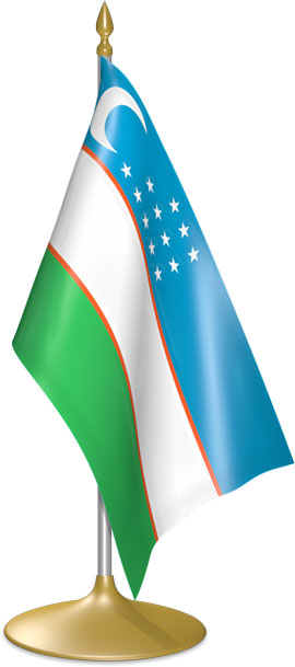 Uzbekistani table flags - desk flags