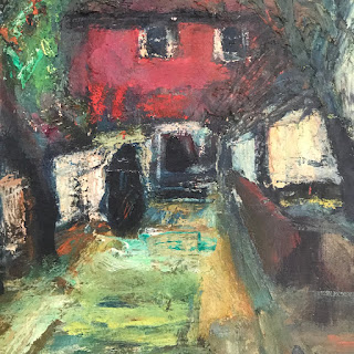 Signed 'Red House' Oil Painting