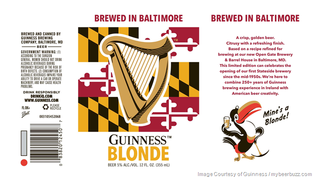 Guinness Blonde 12oz Cans - Brewed In Baltimore