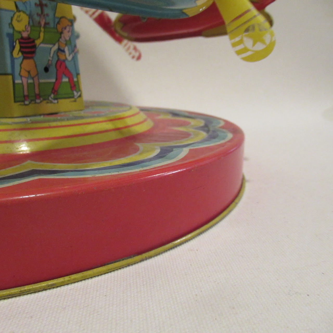 Vintage J. Chien & Co. Tin 'Ride a Rocket' Toy