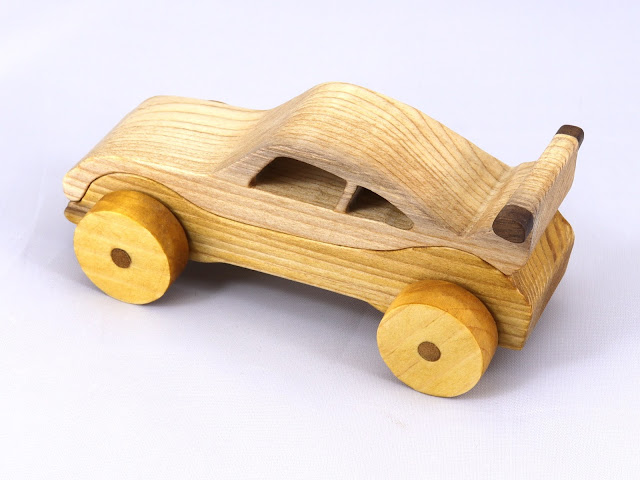 ￼ Handmade Wood Toy Car Hot Rod Roadster Coupe From The Speedy Wheels Series