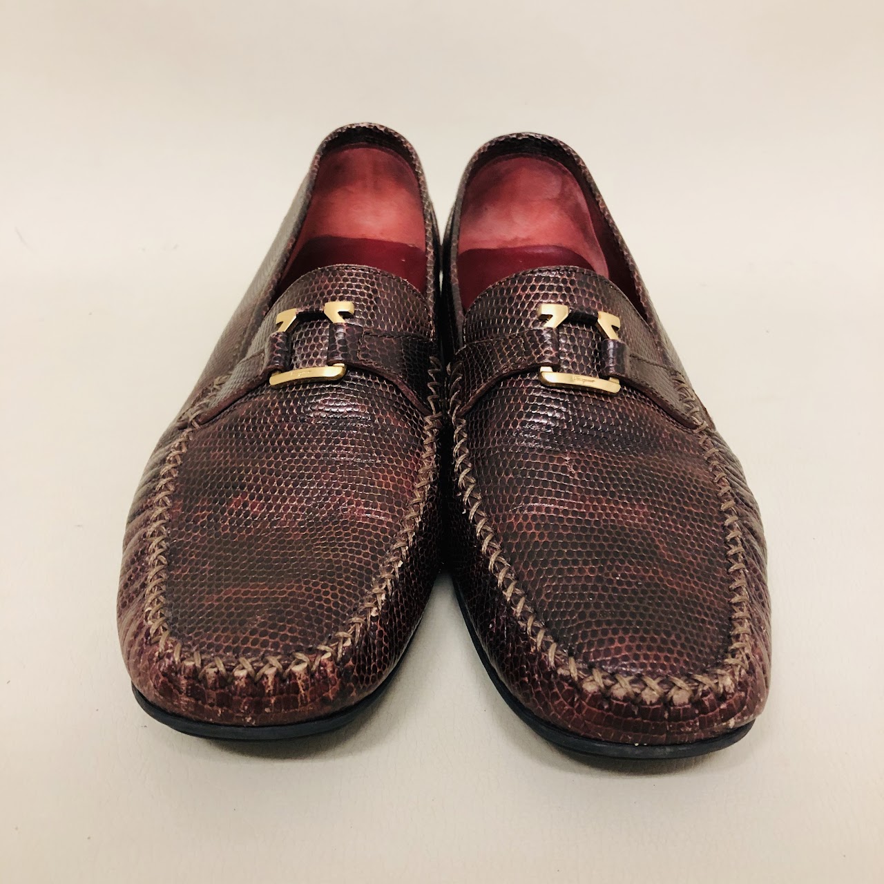 Salvatore Ferragamo Lizard Skin Loafers