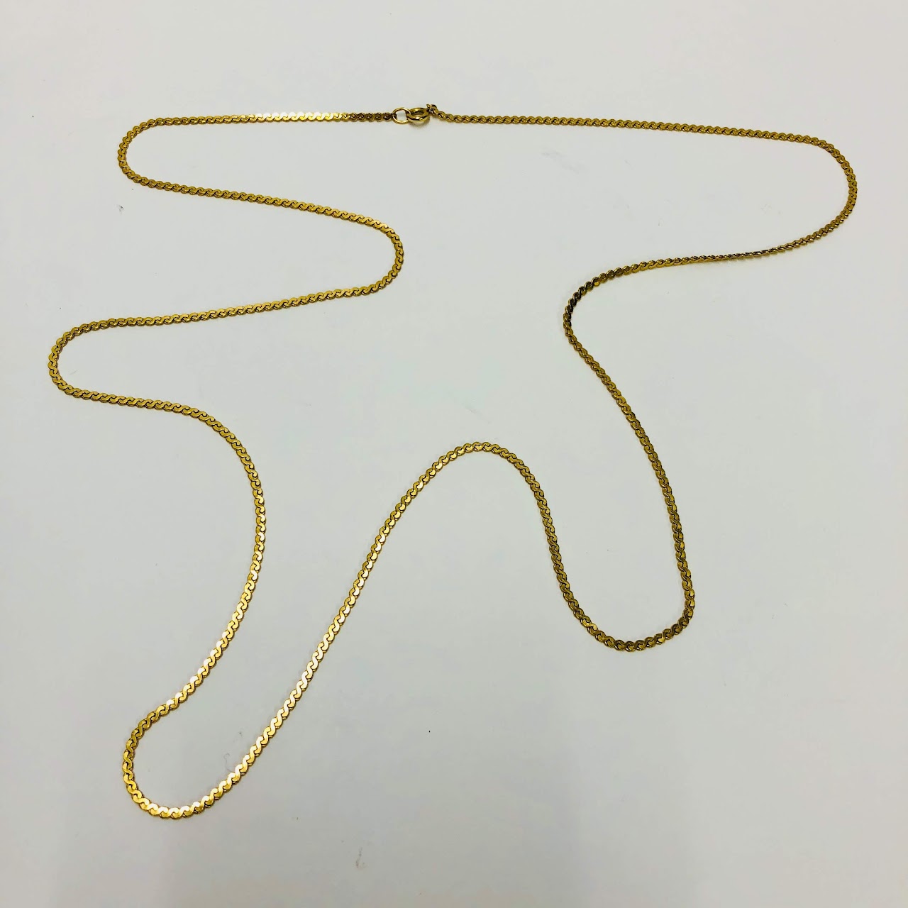 12K Gold Flat Chain Necklace