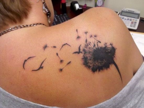 dente-de-leo_voando_sementes_e_aves_ombro_tatuagem dente-de-leo_voando_sementes_e_aves_ombro_tatuagem