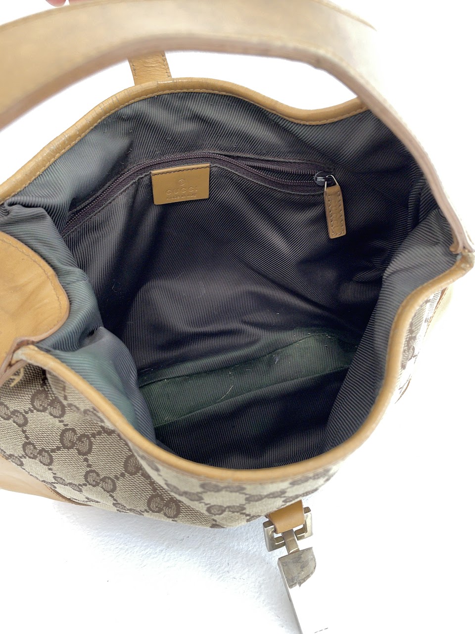 Vintage Gucci Monogram Tan Hobo Bag