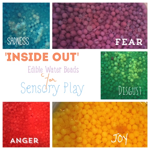 We love water beads in our house so thought we would try a new take on them by making edible water beads this time for a little extra fun! The colors of the beads represent different emotions/feelings. 