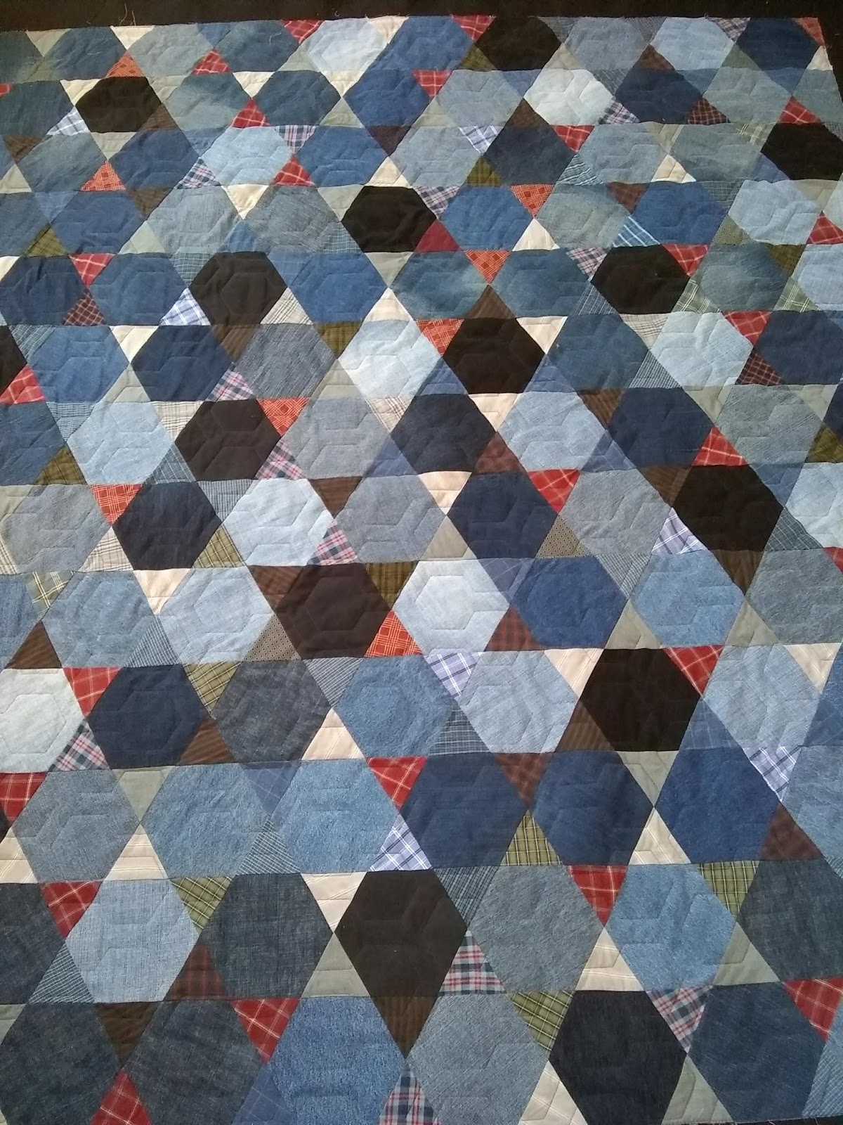 myquilter: Hexagon Denim quilt