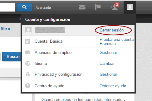 Cerrar sesión en Linkedin