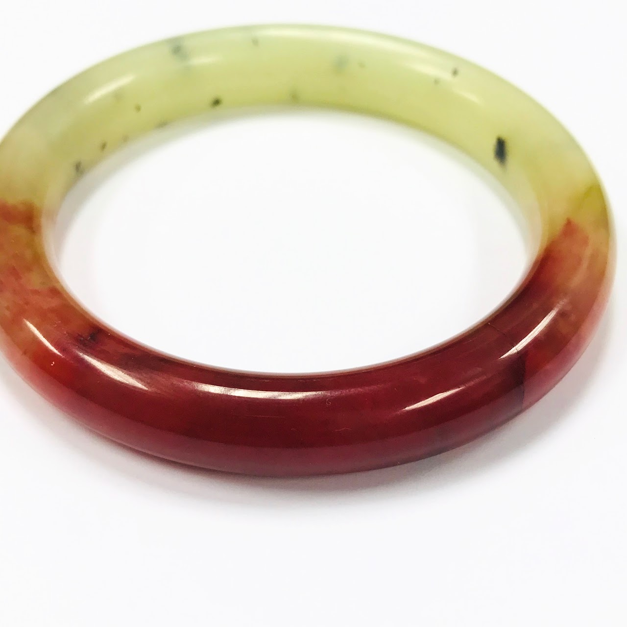 Green & Red Jade Bangle #1