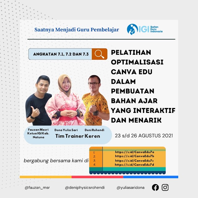 _PELATIHAN OPTIMALISASI CANVA EDU DALAM MEMBUAT BAHAN AJAR MENARIK INTERAKTIF_ batch #7