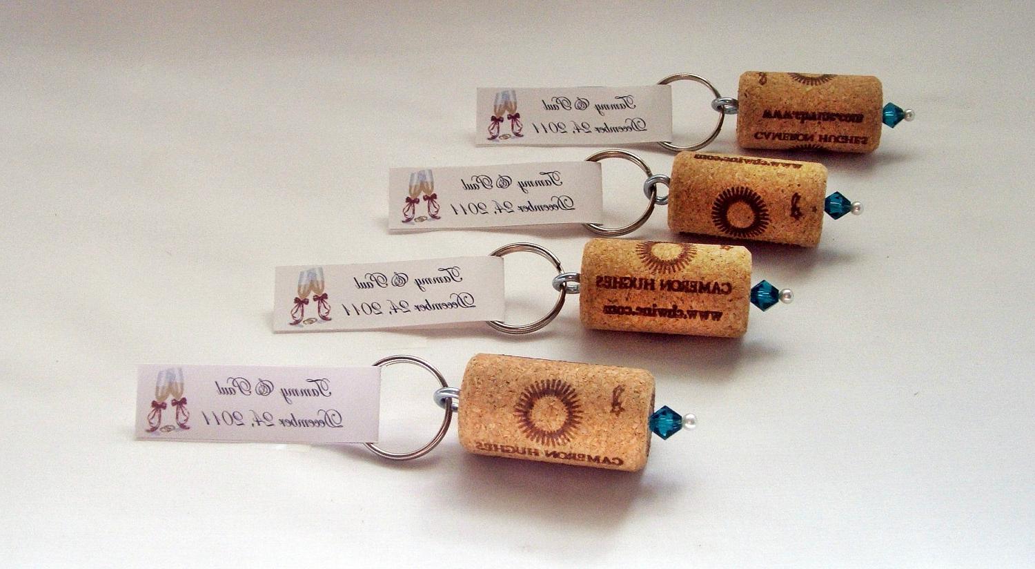 10  OFF SPECIAL 25- Wine Cork Keychain Favors- Great Wedding or Bridal