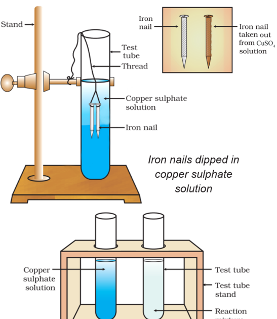 Diagram of Iron Nails Dipped in Copper Sulphate Solution - YouTube