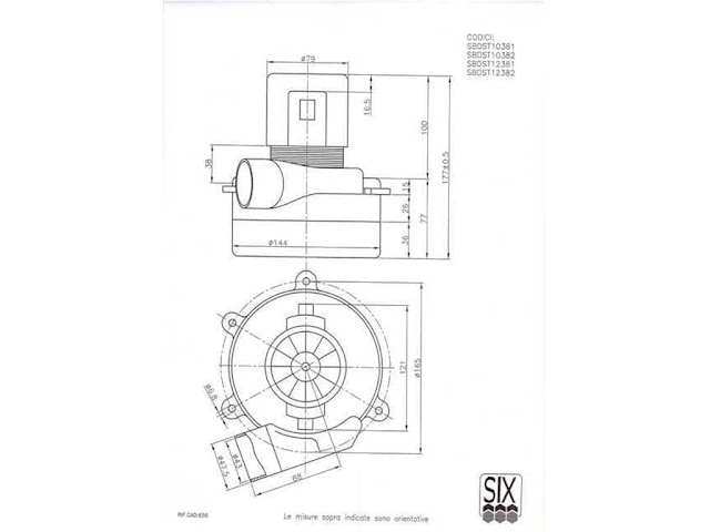 Motore aspirapolvere impianti centralizzati 1200W PM27 - 1