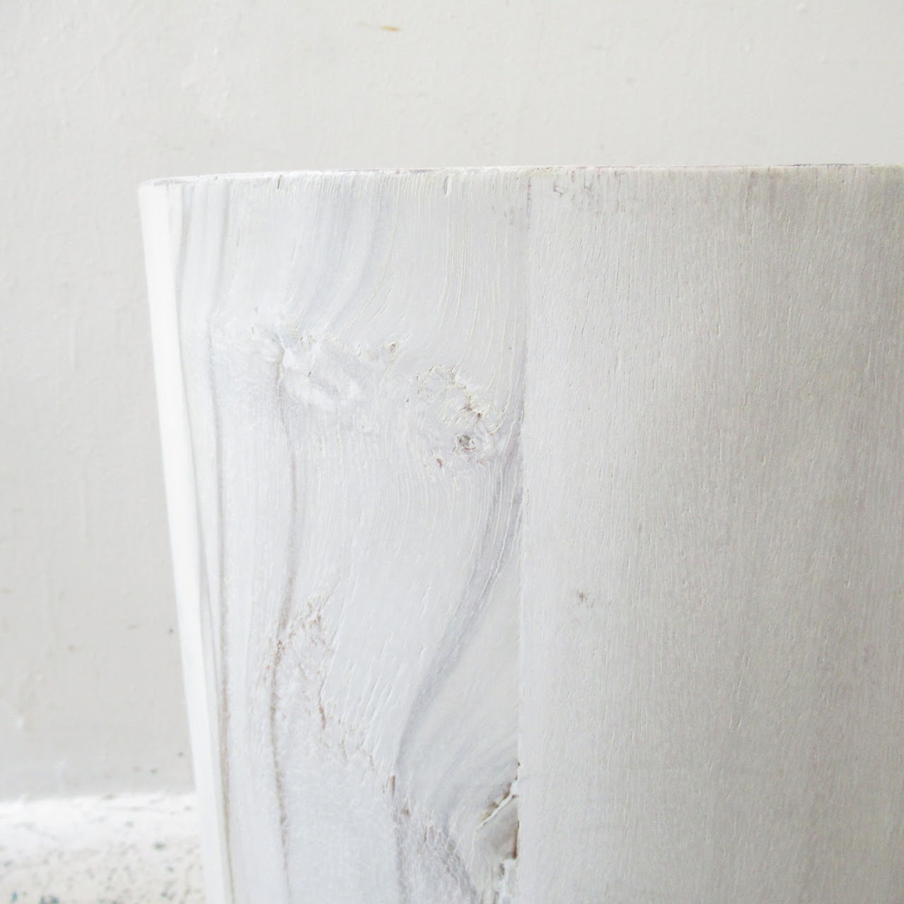 Whitewashed Oak Drum Table Pair