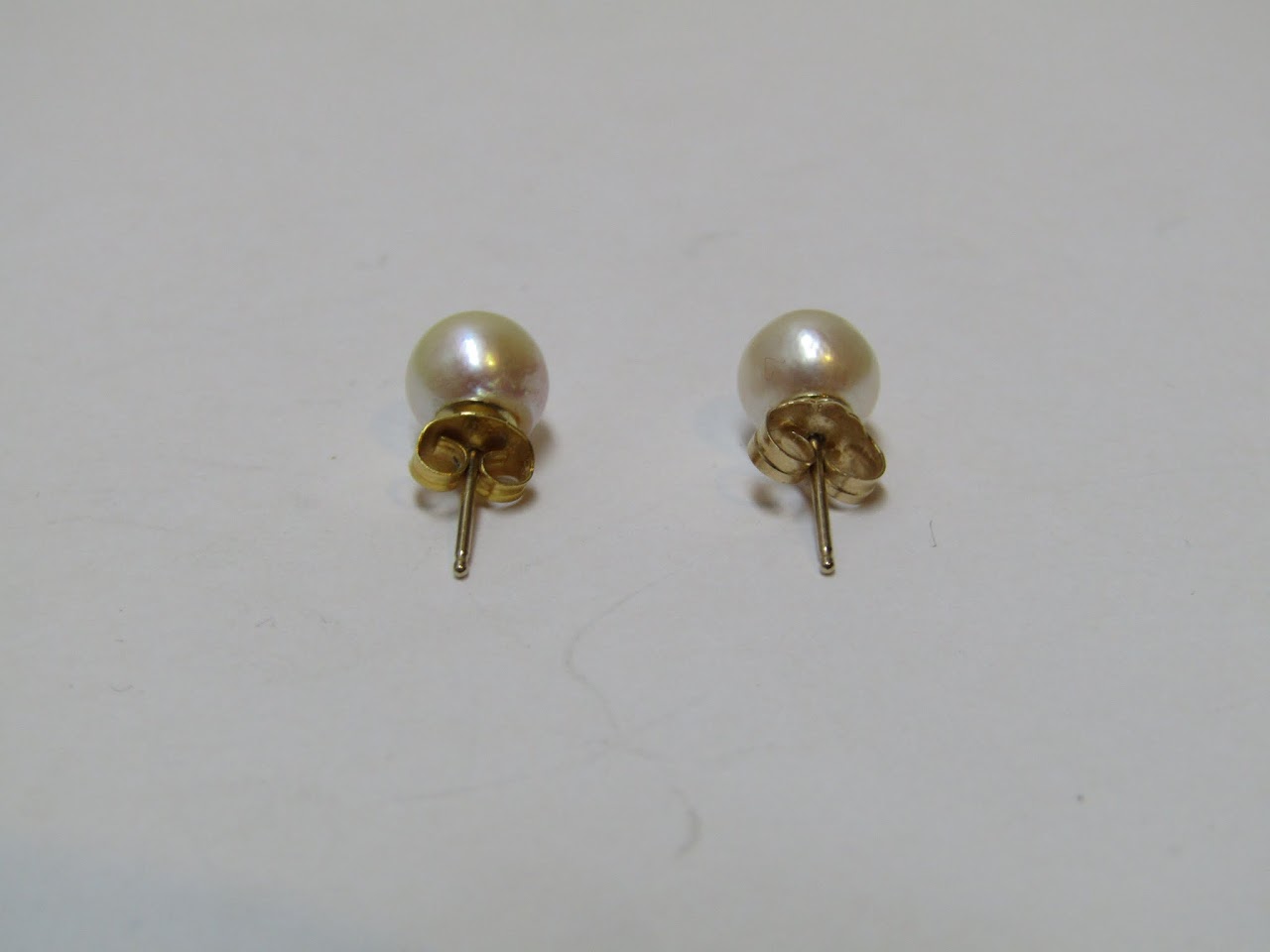 14 K Gold Pearl  Earrings