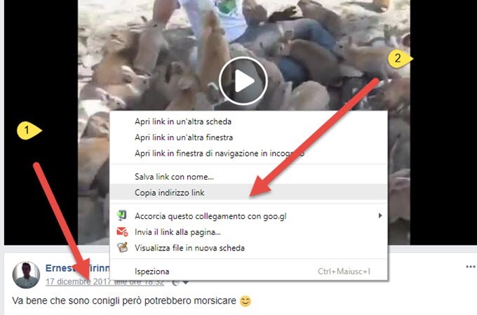 condividere video facebook whatsapp