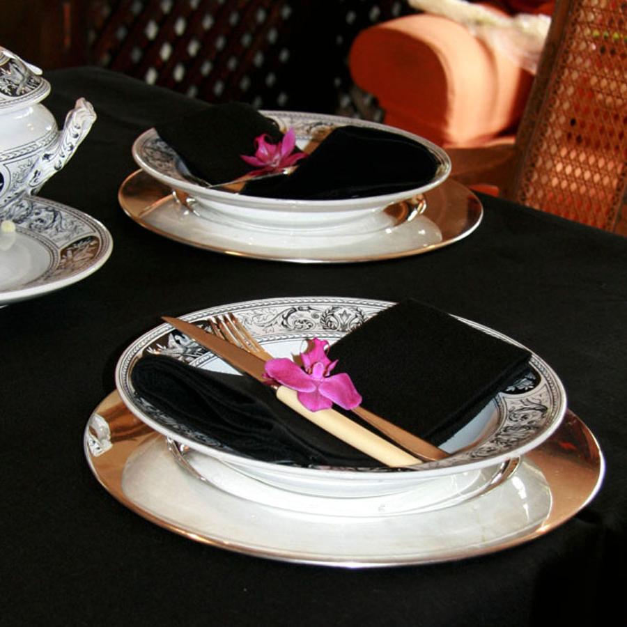 Black tablecloth made from