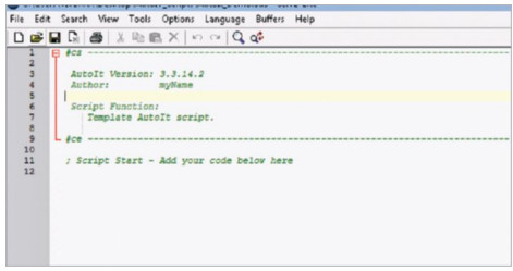 Figure 5: AutoIt script editor window