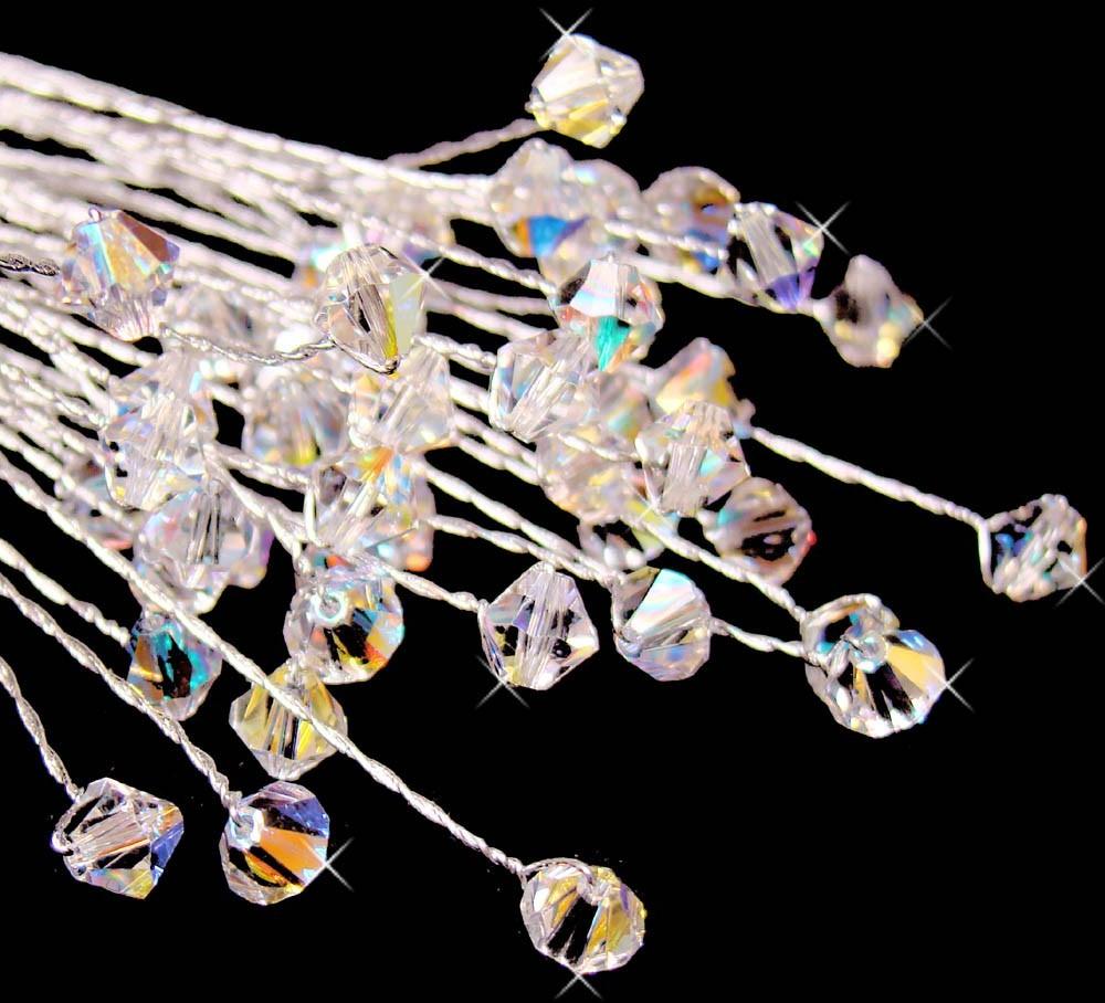 24 Wedding Bouquet Jewelry Swarovski Crystal Flower 6mm Jewels Spring Summer