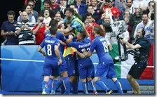 L'esultanza degli azzurri