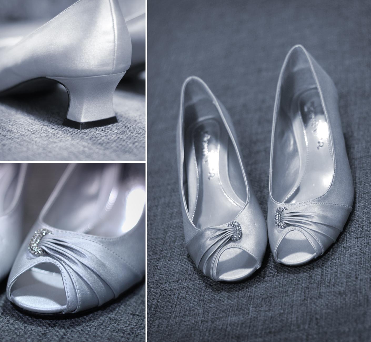 silver wedding shoes