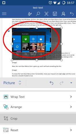 Microsoft Word、Android、編集、追加、写真、図形