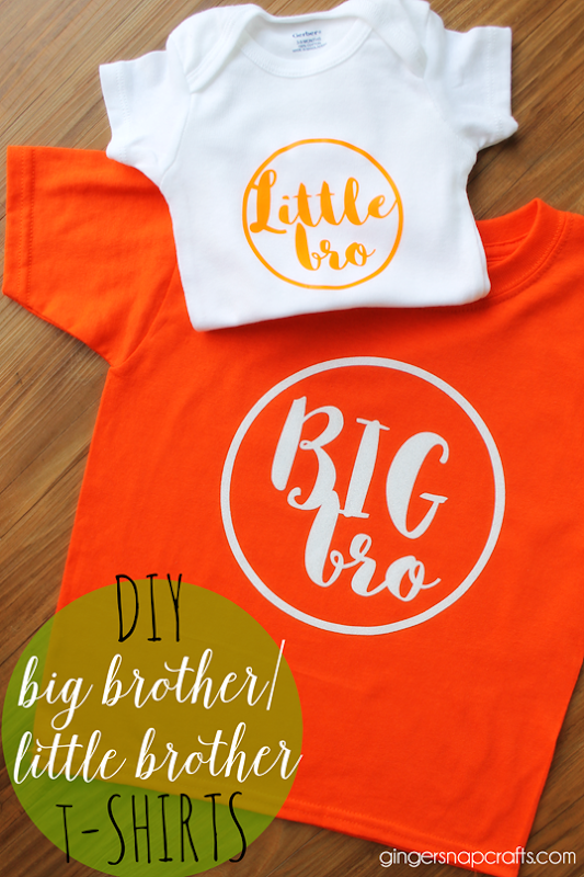 DIY Big Brother Little Brother T-Shirts at   GingerSnapCrafts.com #DIY #tshirt #heattransfervinyl