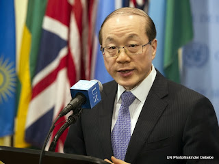 L'ambassadeur Liu Jieyi de la Chine, pays en charge de la présidence tournante du conseil de sécurité de l’ONU (Jeudi 14 novembre 2013)