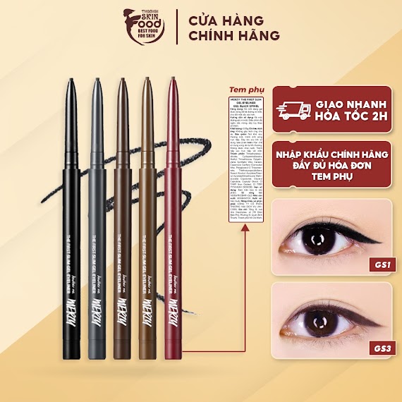 Chì Kẻ Mắt Siêu Mảnh Chống Trôi, Siêu Bền, Siêu Lỳ Merzy The First Slim Gel Eyeliner 0.05G