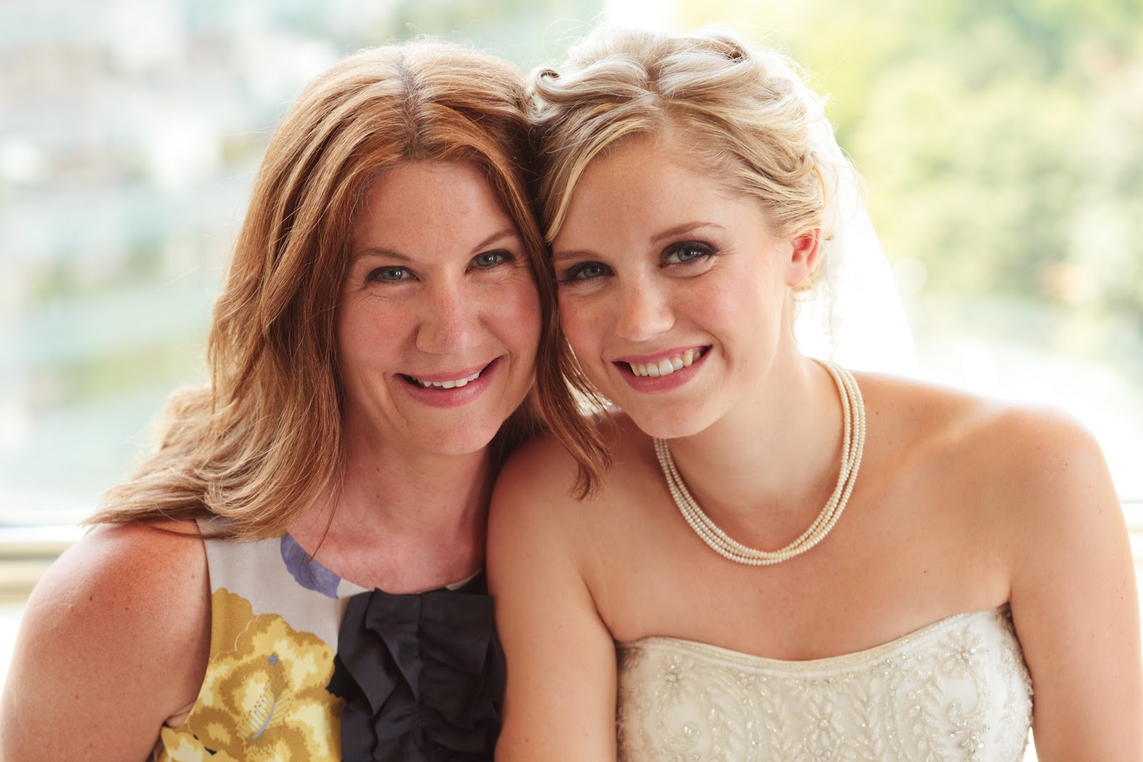 a wedding with their mom.