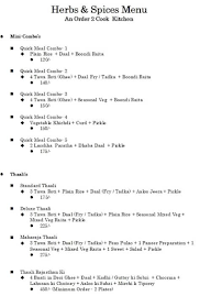 Herbs & Spices menu 4