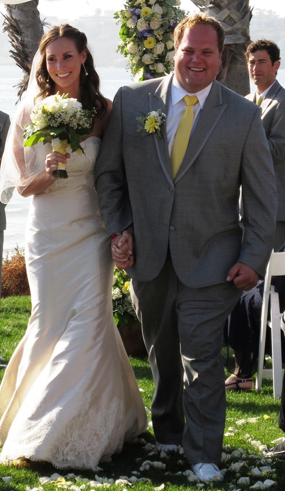 Whimsical short wedding dress.