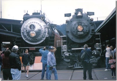 SP #4449 & SP&S #700 at Union Station in Portland, Oregon on May 11, 1996