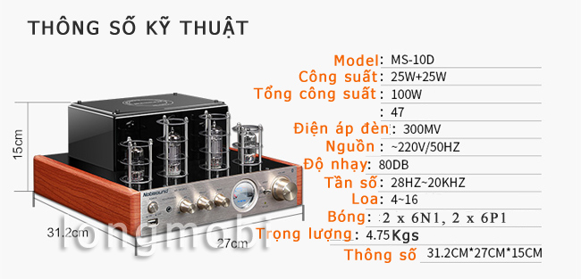 Amply tich hop dac nghe nhac ms-10d