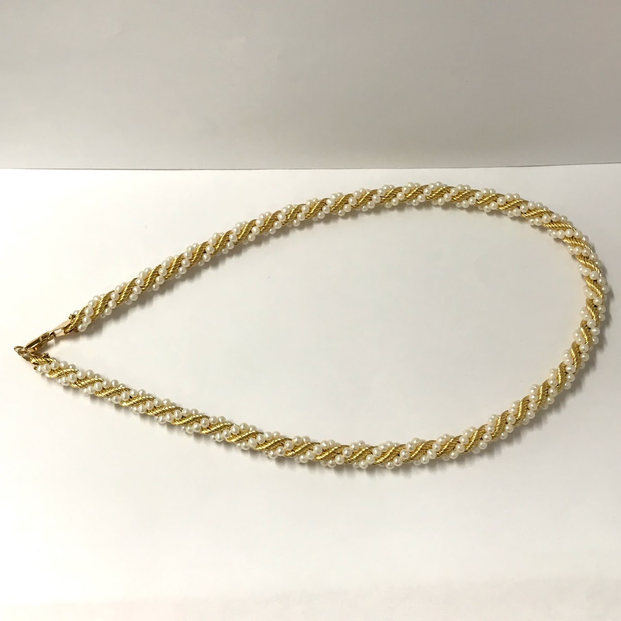 14K Gold and Seed Pearl Necklace