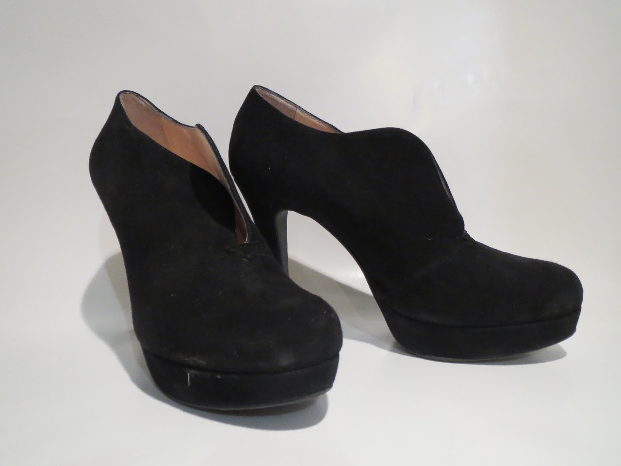 Barney's Black Suede Pumps