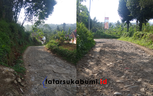 
Jalan Penghubung 3 Desa di Kecamatan Nagrak Sukabumi Rusak
