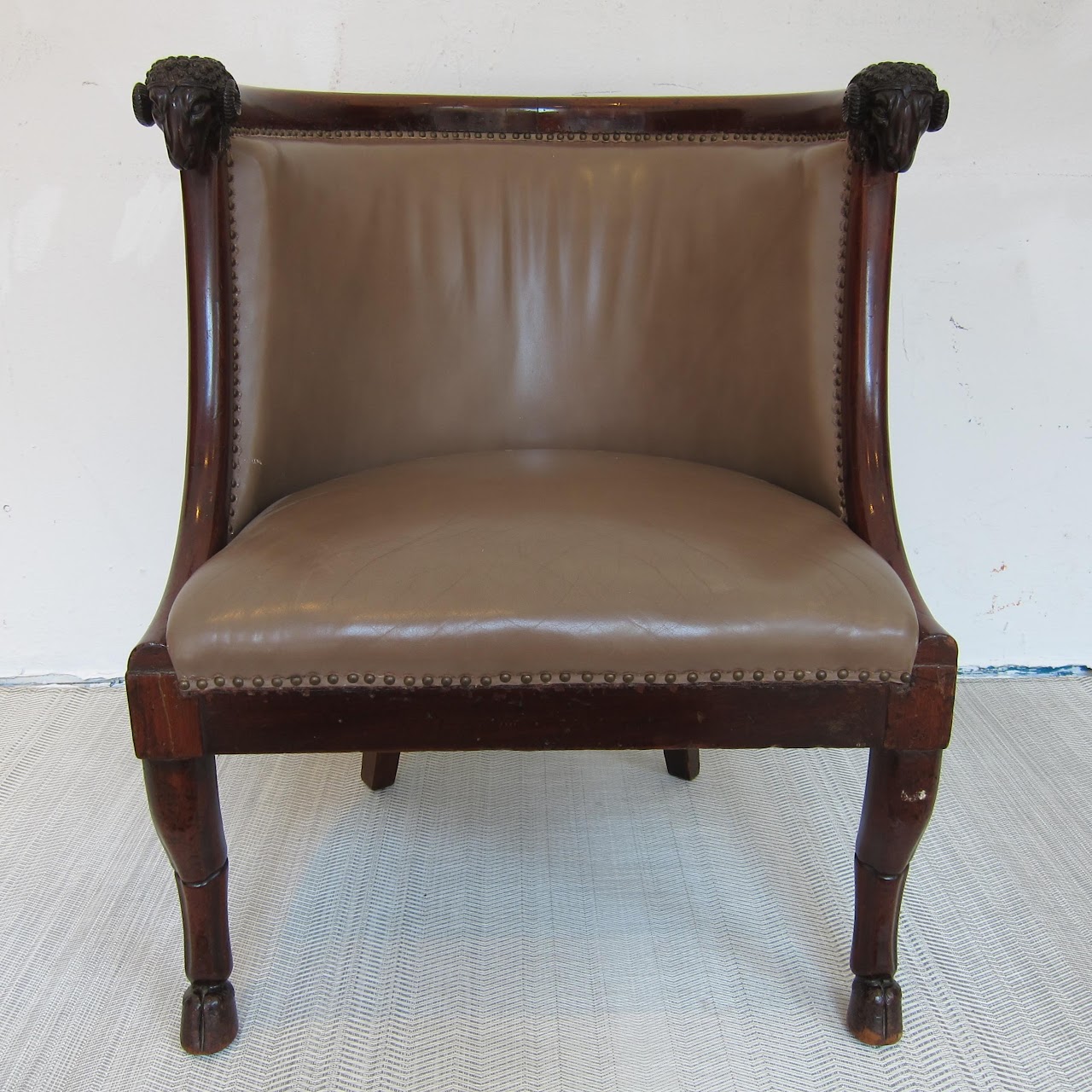 19th C. Ram's Head Barrel Back Chair #2